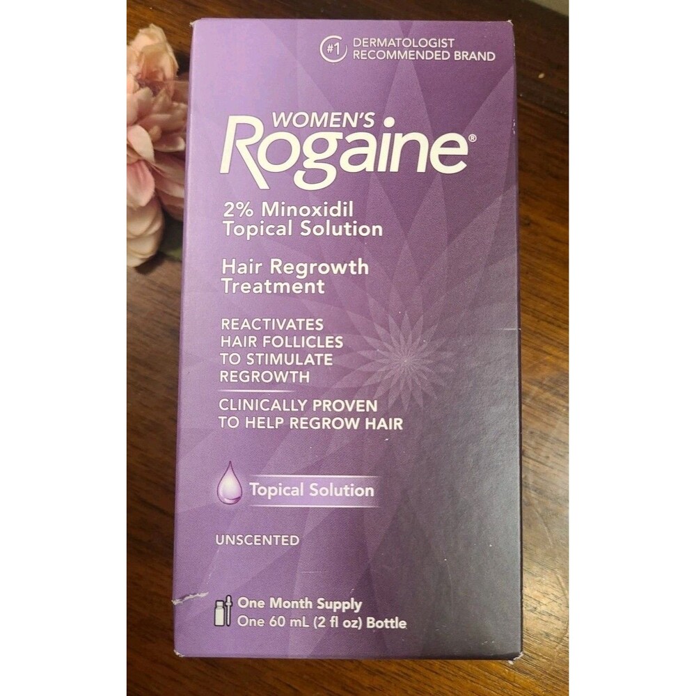 Women's Rogaine 2% Minoxidil Liquid Solution 1-Month Supply EXP 3/29 Damaged Box